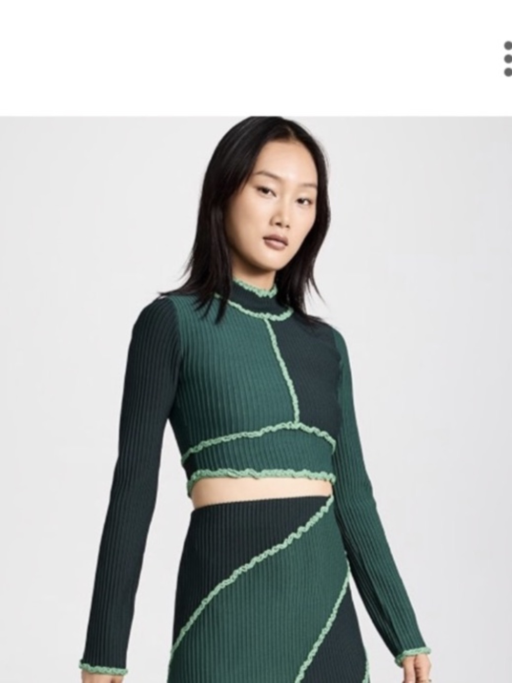 Significant Other Ginny Ribbed Cropped Long Sleeve Top Size 4